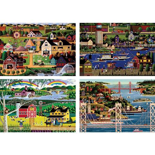 Set of 4: Heronim 1000 Piece Jigsaw Puzzles