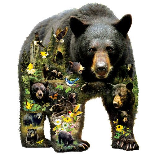 Forest Bear 1000 Piece Shaped Jigsaw Puzzle