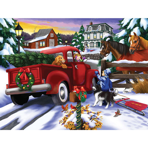 Bringing Home the Tree 300 Large Piece Jigsaw Puzzle
