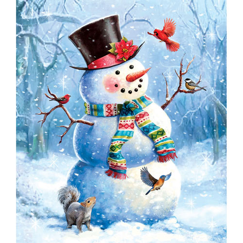 A Snowy Perch 300 Large Piece Jigsaw Puzzle