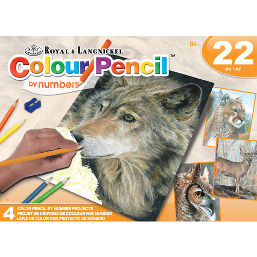 Wild Animals Color Pencil by Numbers Kit