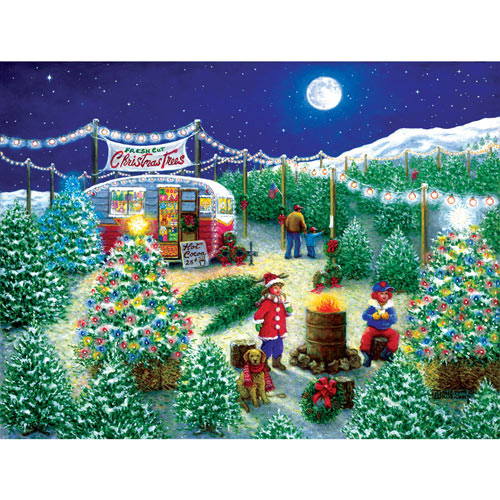 A Lot of Christmas Trees 300 Large Piece Jigsaw Puzzle