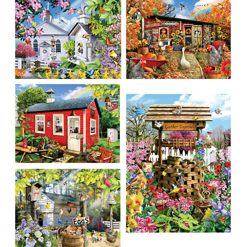 Set of 5: Lori Schory 1000 Piece Jigsaw Puzzles