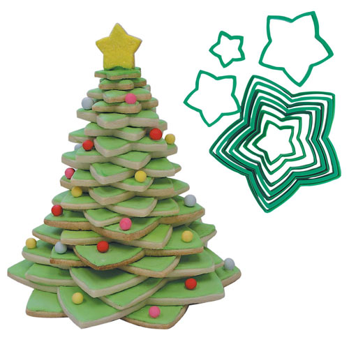Star and Christmas Tree Cookie Cutter Set