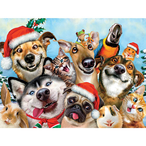 Christmas Doggy Selfie 550 Piece Jigsaw Puzzle