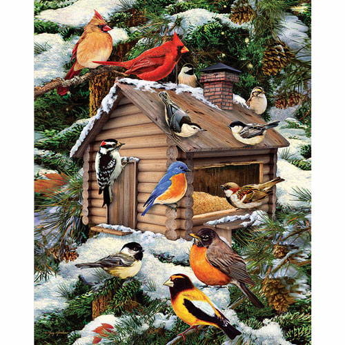 Log Cabin Bird House 1000 Piece Jigsaw Puzzle