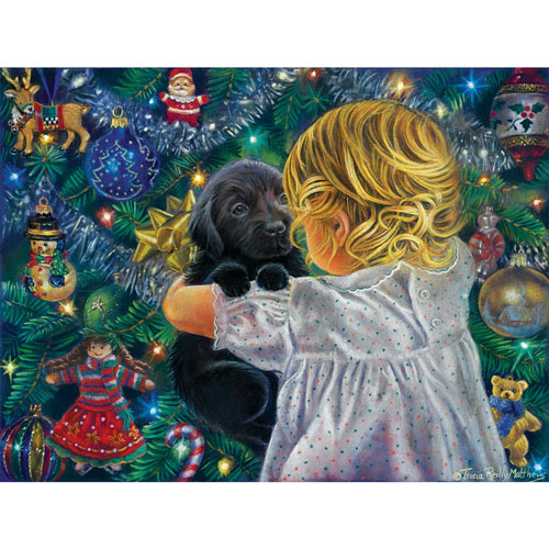 Little Girl with Puppy 300 Large Piece Jigsaw Puzzle