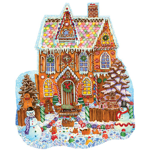 Gingerbread House 1000 Piece Shaped Jigsaw Puzzle
