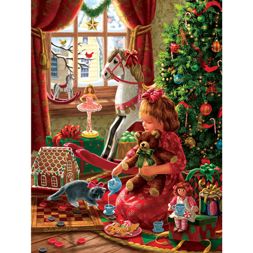 Young Girl's Christmas 300 Large Piece Jigsaw Puzzle