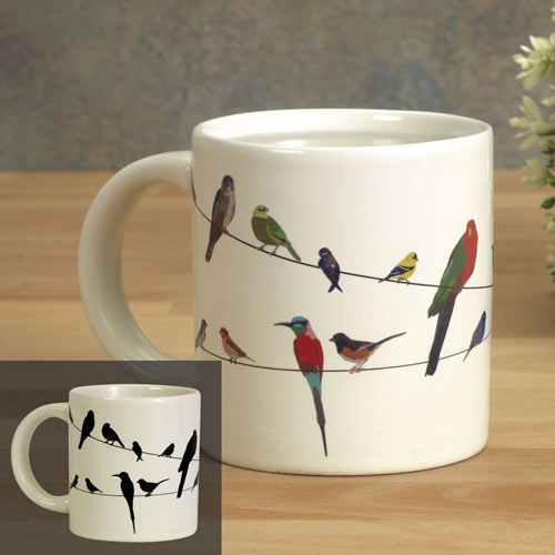Birds on a Wire Color Changing Mug