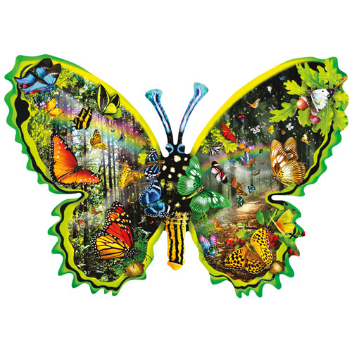 Butterfly Migration 1000 Piece Shaped Jigsaw Puzzle