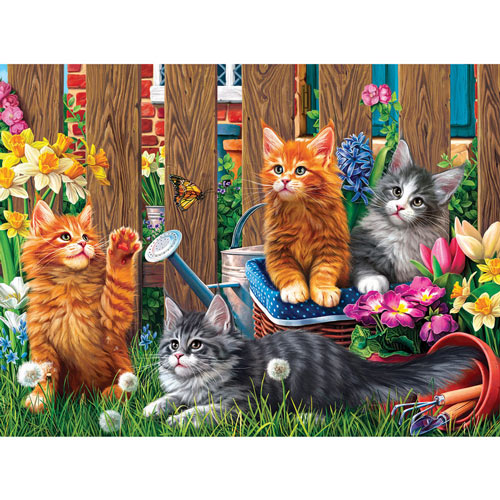 Kittens in the Garden 300 Large Piece Jigsaw Puzzle