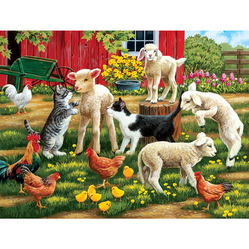 Lambs on the Loose 300 Large Piece Jigsaw Puzzle