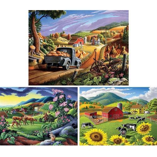 Set of 3: Walt Curlee 550 Piece Jigsaw Puzzles