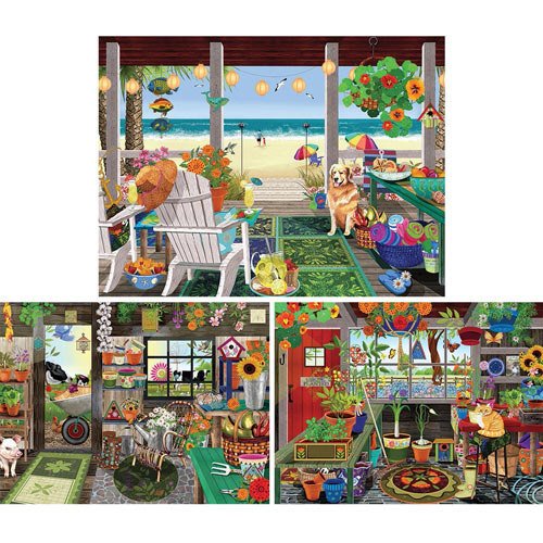 Set of 3: Tracy Flickinger 300 Large Piece Jigsaw Puzzles
