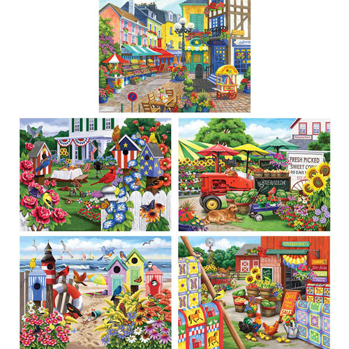Set of 5: Nancy Wernersbach 300 Large Piece Jigsaw Puzzles