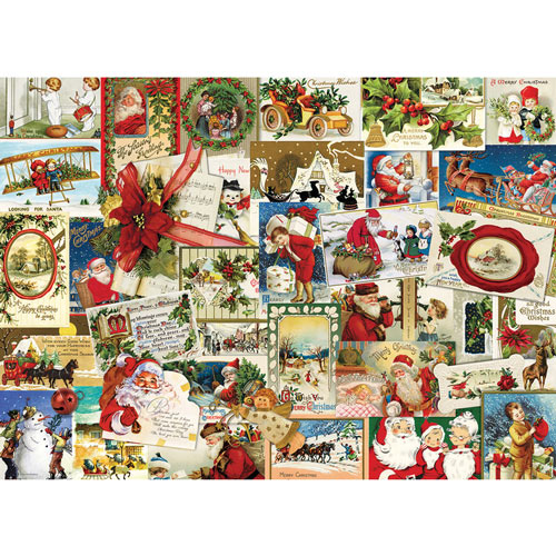 Vintage Christmas Cards 1000 Piece Jigsaw Puzzle