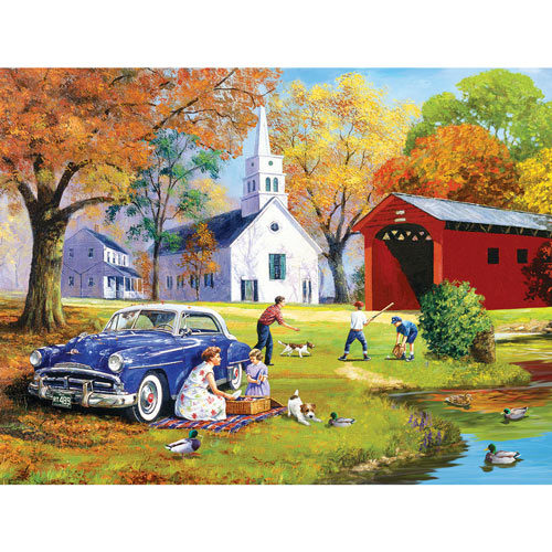 Family Time by the River 300 Large Piece Jigsaw Puzzle