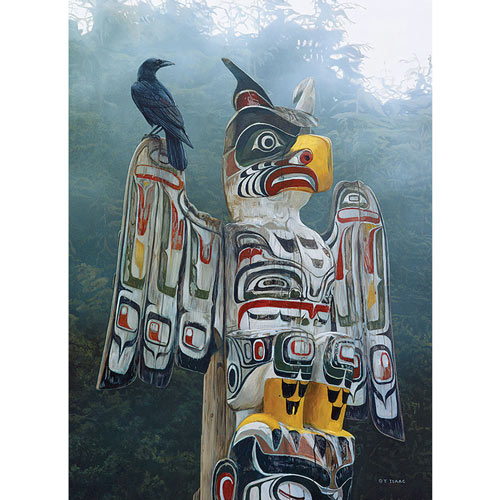 Totem Pole In The Mist 1000 Piece Jigsaw Puzzle