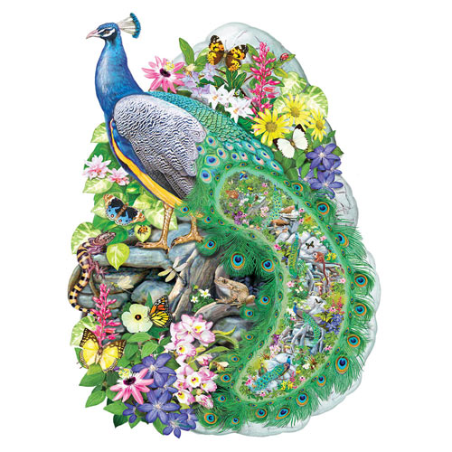 Peacocks Of India 300 Large Piece Shaped Jigsaw Puzzle