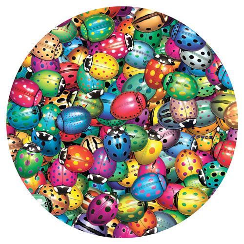 Beetle Mania 500 Piece Round Jigsaw Puzzle