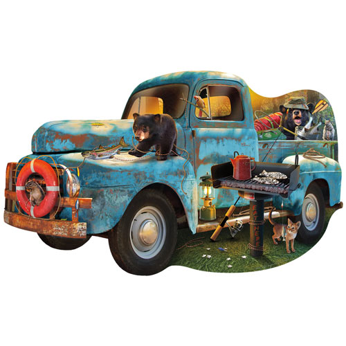 The Blue Truck 1000 Piece Shaped Jigsaw Puzzle