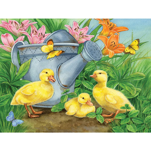Ducklings and Butterflies 300 Large Piece Jigsaw Puzzle