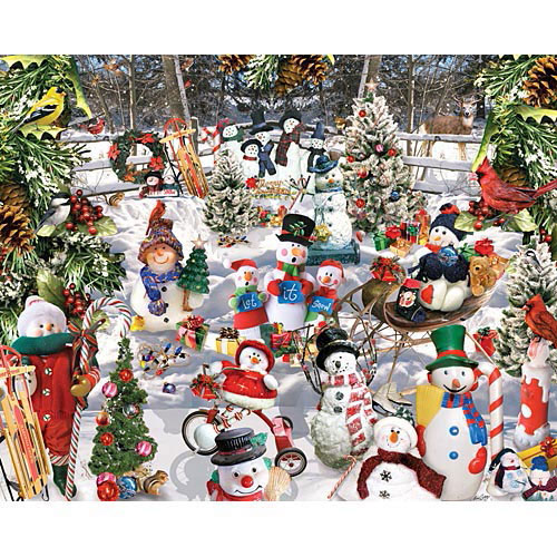 Snowmen 1000 Piece Collage Jigsaw Puzzle