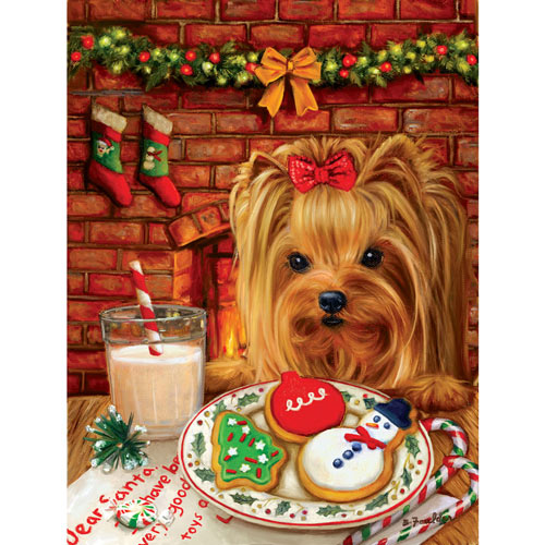 Sharing Cookies with Santa 300 Large Piece Jigsaw Puzzle