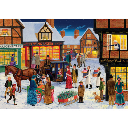 Winter Town Shops 1000 Piece Jigsaw Puzzle