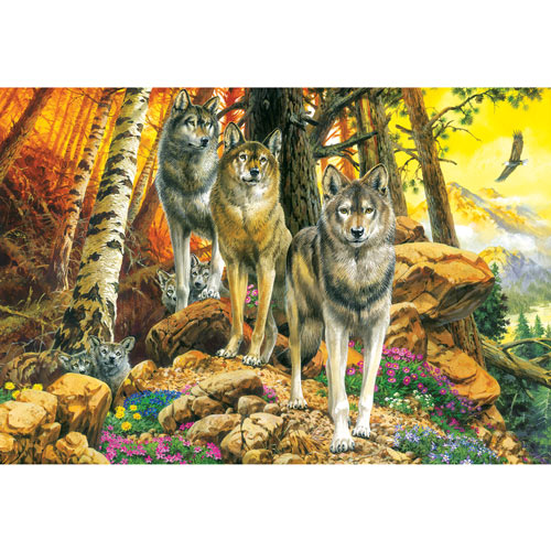 Wolf Mother and Cubs 500 Piece Jigsaw Puzzle