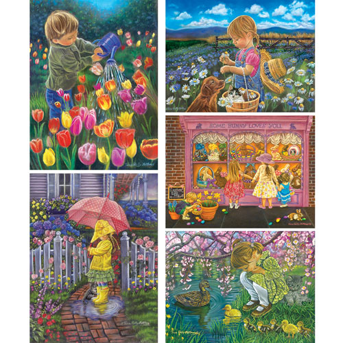 Set of 5: Tricia Reilly-Matthews 300 Large Piece Jigsaw Puzzles