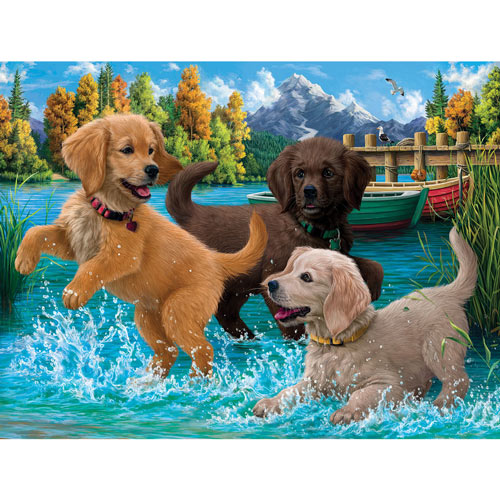 Puppies Make a Splash 500 Piece Jigsaw Puzzle