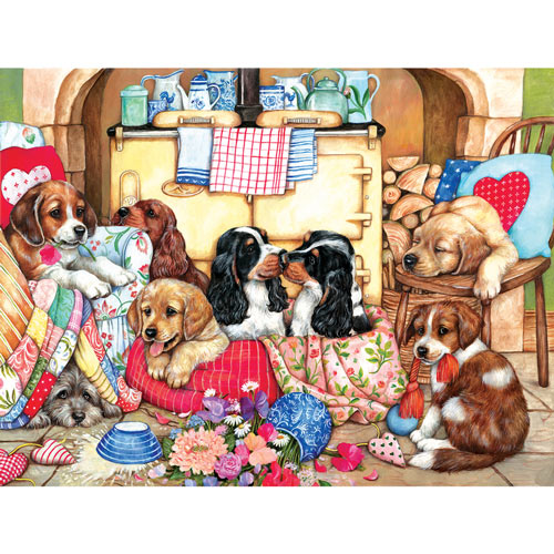 Puppies in the Kitchen 300 Large Piece Jigsaw Puzzle