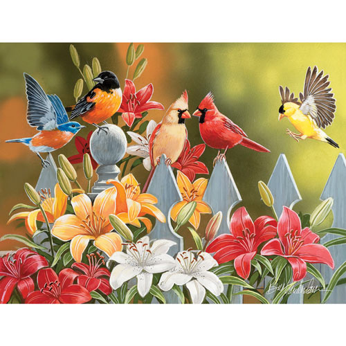 Birds on a Fence 300 Large Piece Jigsaw Puzzle