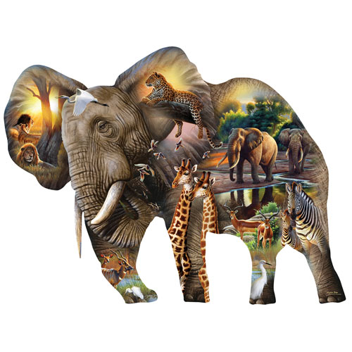 Elephant Habitat 1000 Piece Jigsaw Puzzle