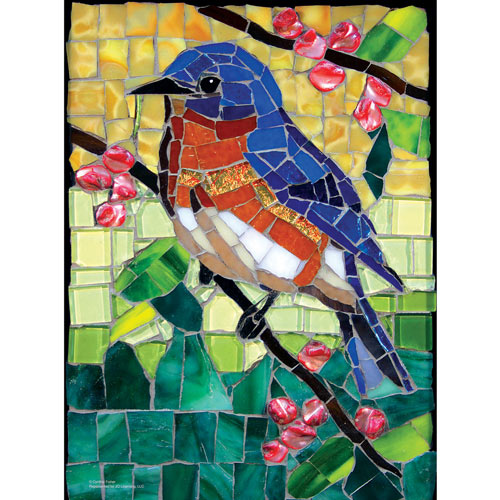 Stained Glass Bluebird 1000 Piece Jigsaw Puzzle
