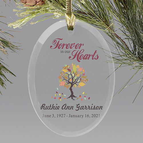 Personalized Forever In Our Hearts Holiday Christmas Ornaments