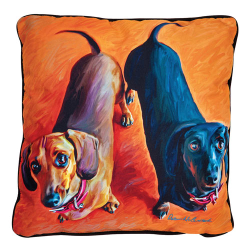 Large Dog Pillow - Double Dachshunds