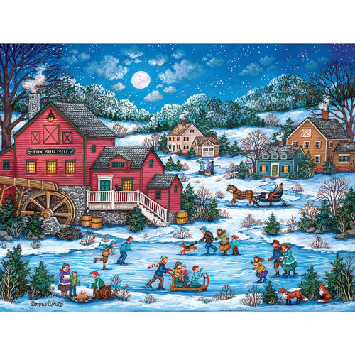Skating at Fox Mill Pond 300 Large Piece Jigsaw Puzzle