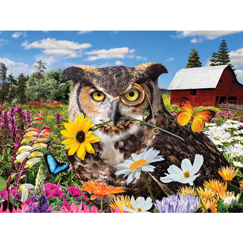 Owl Flower Fiesta 550 Piece Jigsaw Puzzle