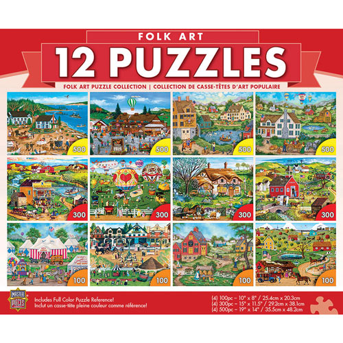 Folk Art 12 Pack Puzzle Collection