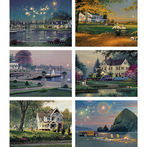 Set of 6: William Phillips 300 Large Piece Jigsaw Puzzles