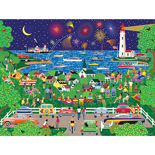 Fireworks Over The Bay 500 Piece Jigsaw Puzzle