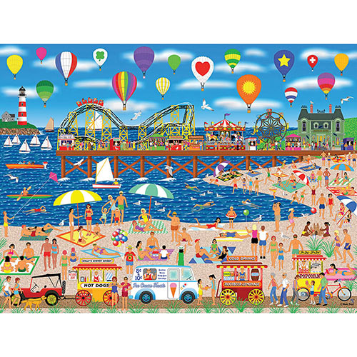 Balloons Over The Beach 500 Piece Jigsaw Puzzle