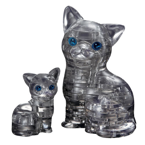 3D Cat & Kitten Crystal Puzzle