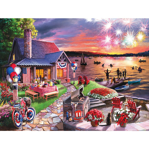 On The Lake On The Fourth 300 Large Piece Jigsaw Puzzle