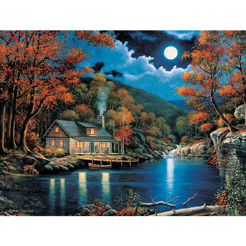 Cabin By The Lake 500 Piece Jigsaw Puzzle