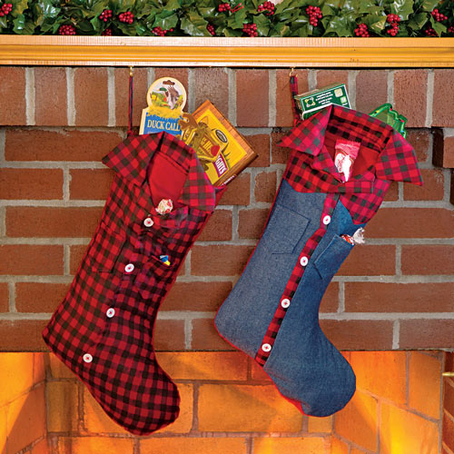 Redneck Christmas Stockings - Red Plaid