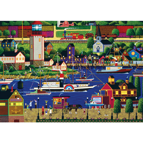 Holiday Boat Parade 300 Large Piece Jigsaw Puzzle